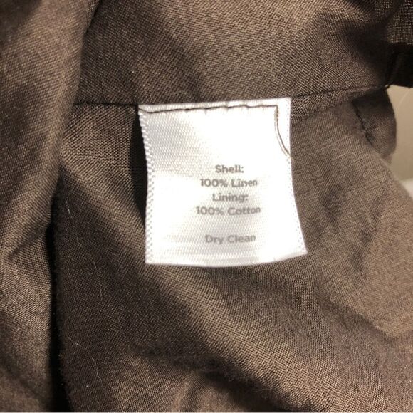 Talbots Irish Linen Skirt Womens 8 P Brown Tulip A Line Knee Length Academia - Picture 9 of 9